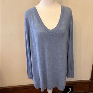 Talbots sky blue V neckline long sleeve sweater Size 1X EUC